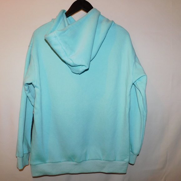 C. Cline Hoodie NWT Aqua Black & Gray Size Large - Picture 5 of 11